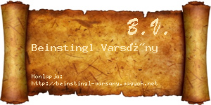 Beinstingl Varsány névjegykártya